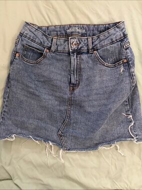 wild fable light blue distressed denim mini skirt